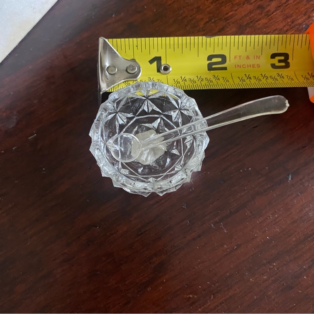 Cut Crystal Salt Cellars with Spoons - Set of 6 - Picture 5 of 6